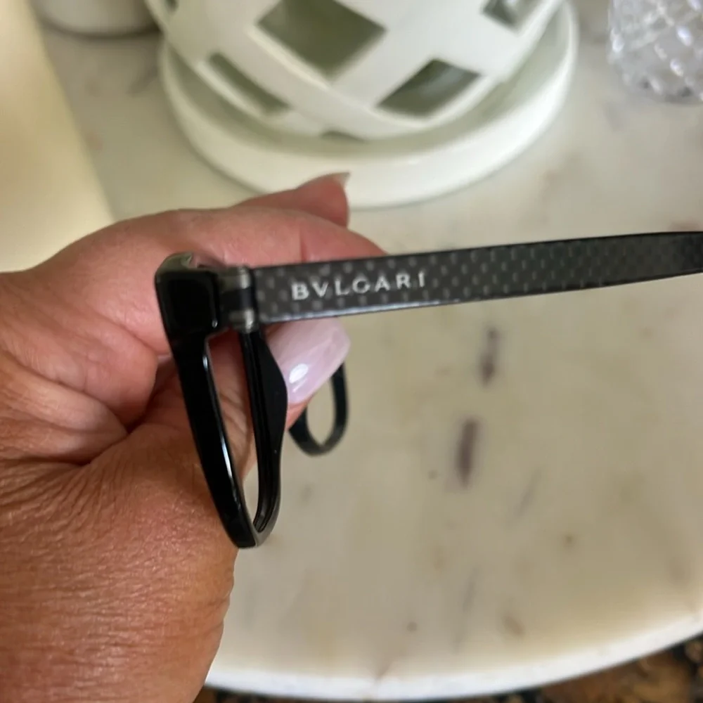 EUC Bulgari black carbon fiber sides, eyeglass frames unisex